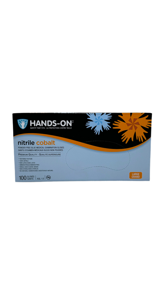 Nitrile Cobalt Gloves, Hands On